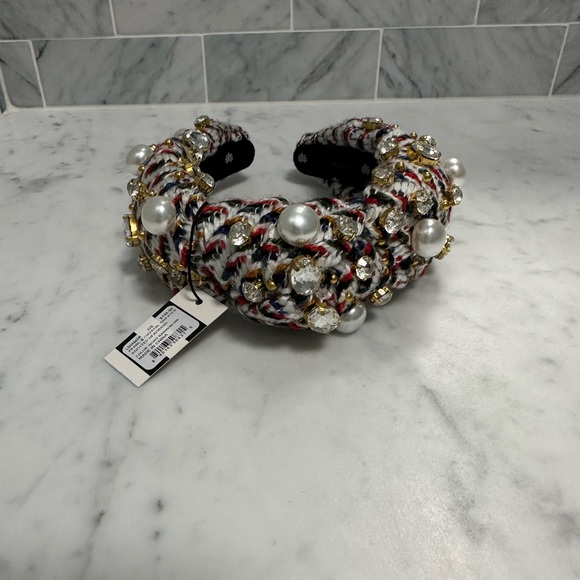 Lele sadoughi sweater ivory rainbow headband